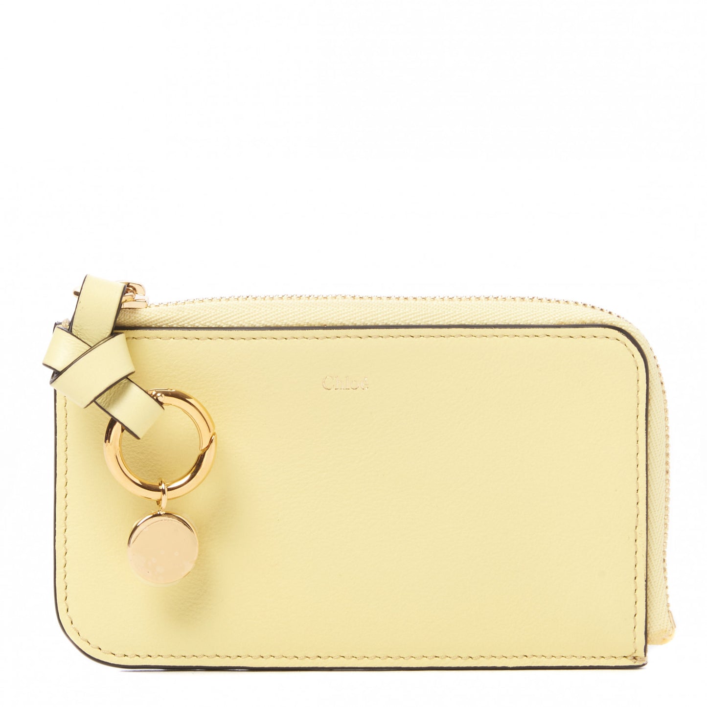 Calfskin Alphabet Purse Wallet Lemonade