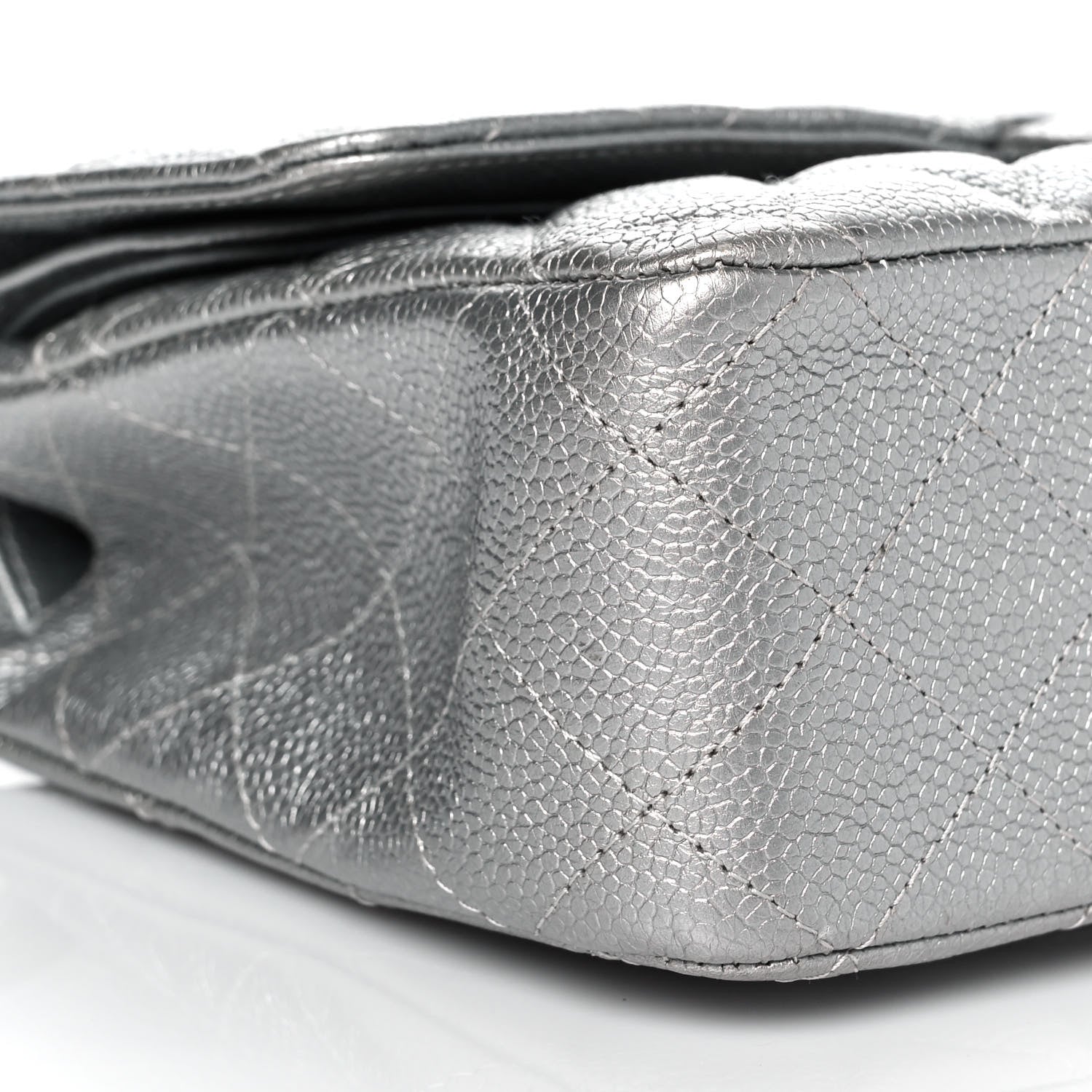 Chanel Metallic Caviar Quilted Medium Double Flap Silver 8 of 10