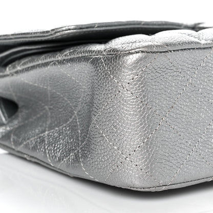 Chanel Metallic Caviar Quilted Medium Double Flap Silver 8 of 10