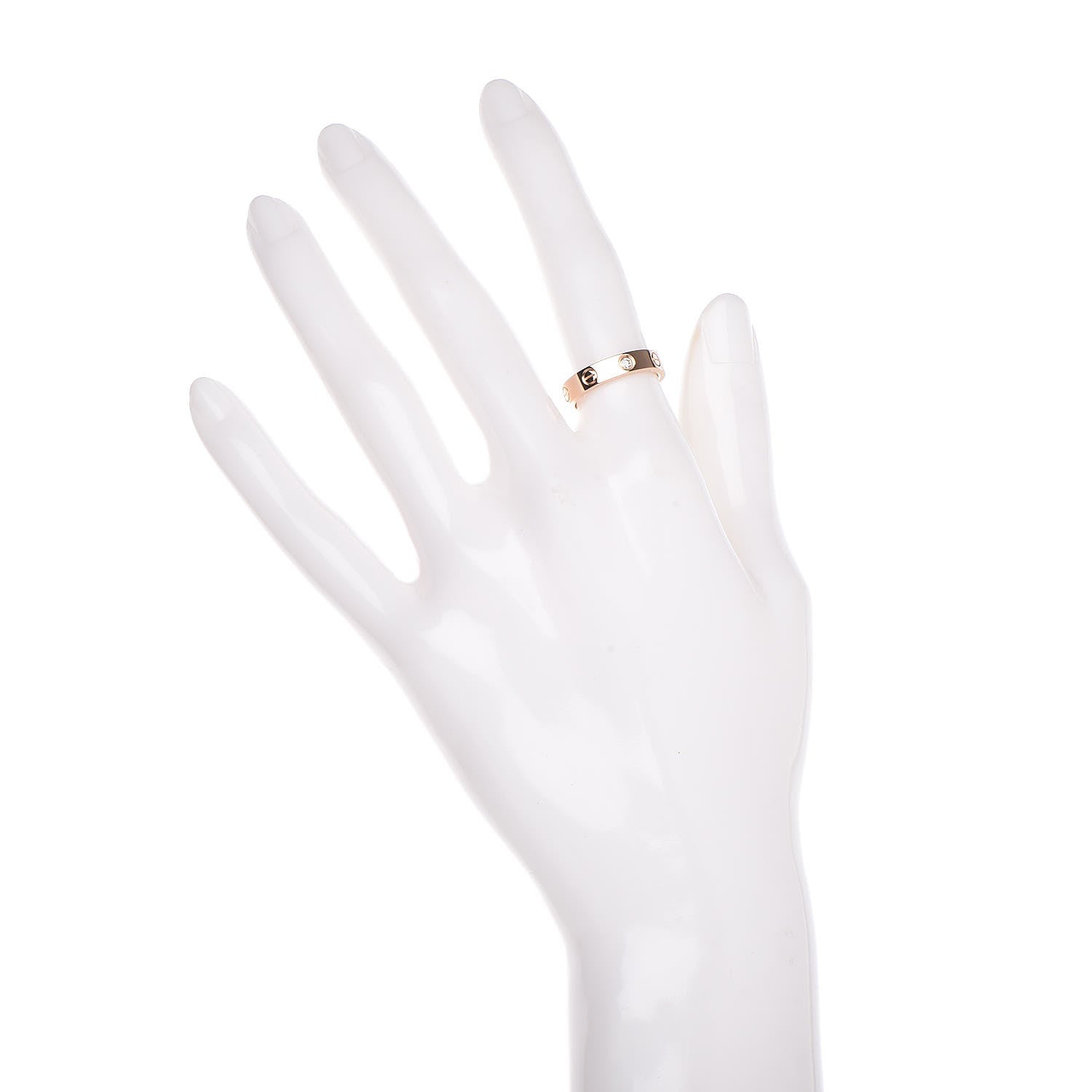 Cartier 18K Pink Gold Diamond 4mm LOVE Wedding Band Ring 50 5.25 2 of 5