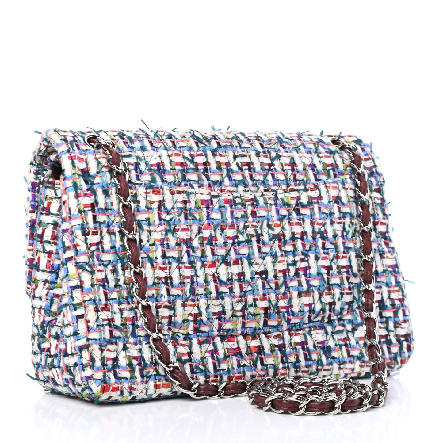 Tweed Quilted Jumbo Double Flap Multicolor