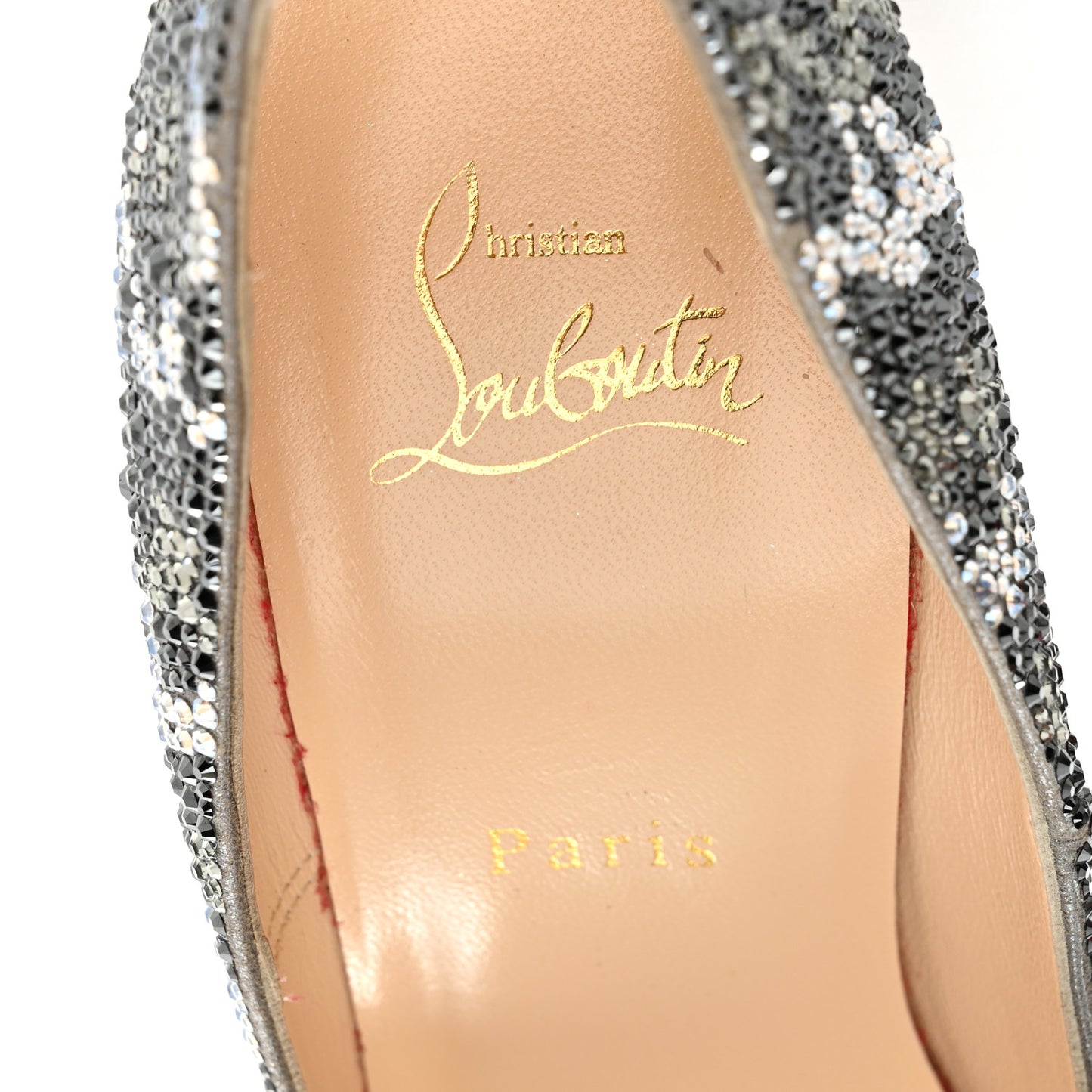 Strass Leopard Print Pigalle Follies 100 Pumps 38.5 Silver Black