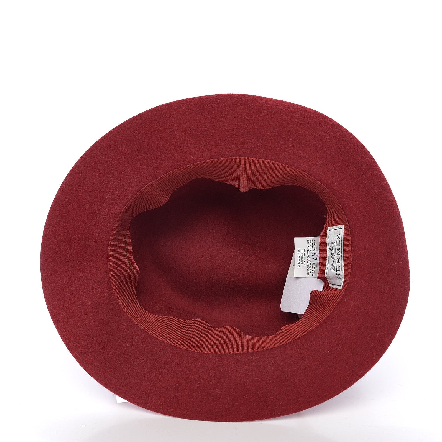 Hermes Feutre Chapeau Hat 57 Rouge Profond 3 of 6