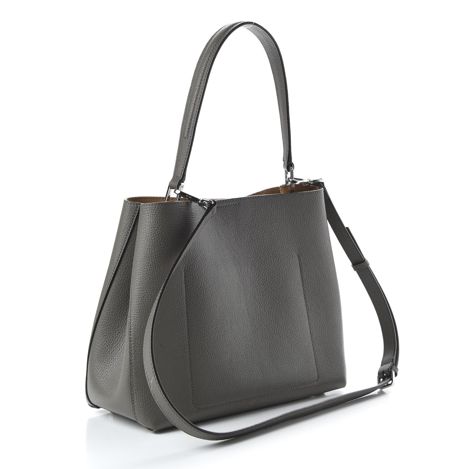 MCM Grained Calfskin Sarah Medium Visetos Hobo Grey 2 of 7