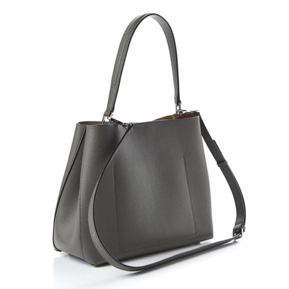 MCM Grained Calfskin Sarah Medium Visetos Hobo Grey 2 of 7