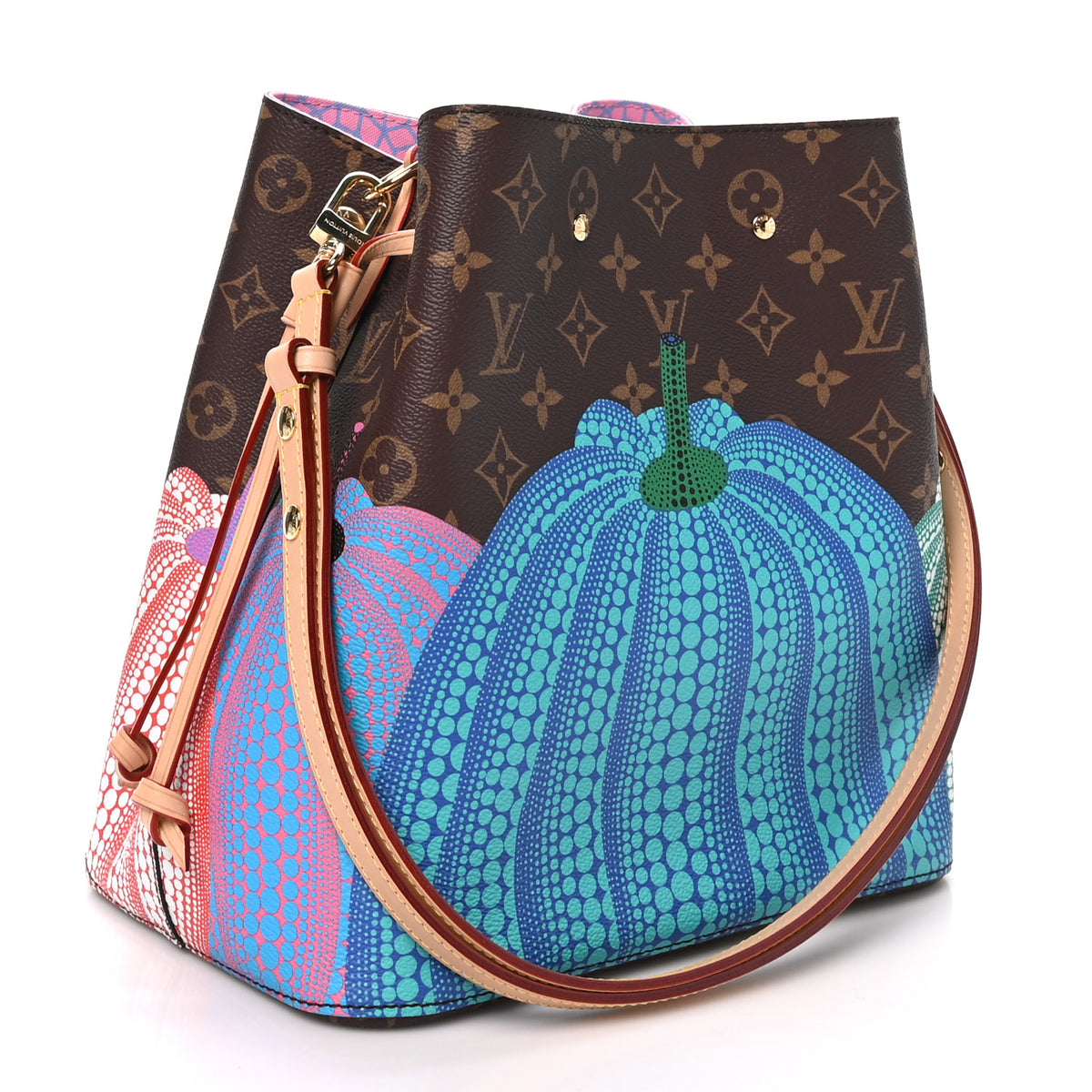 LV x YK Monogram Kusama Pumpkin Neonoe MM