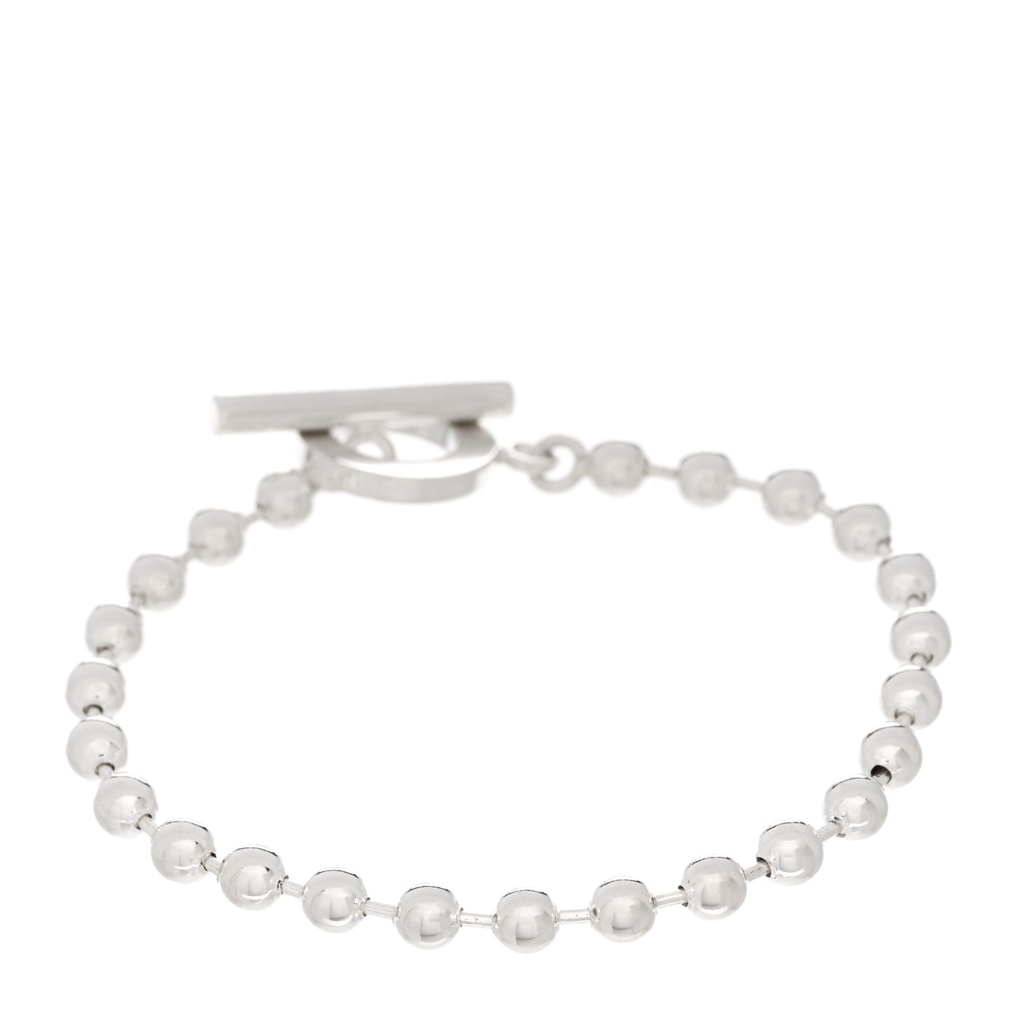Sterling Silver Boule Bead Toggle Bracelet