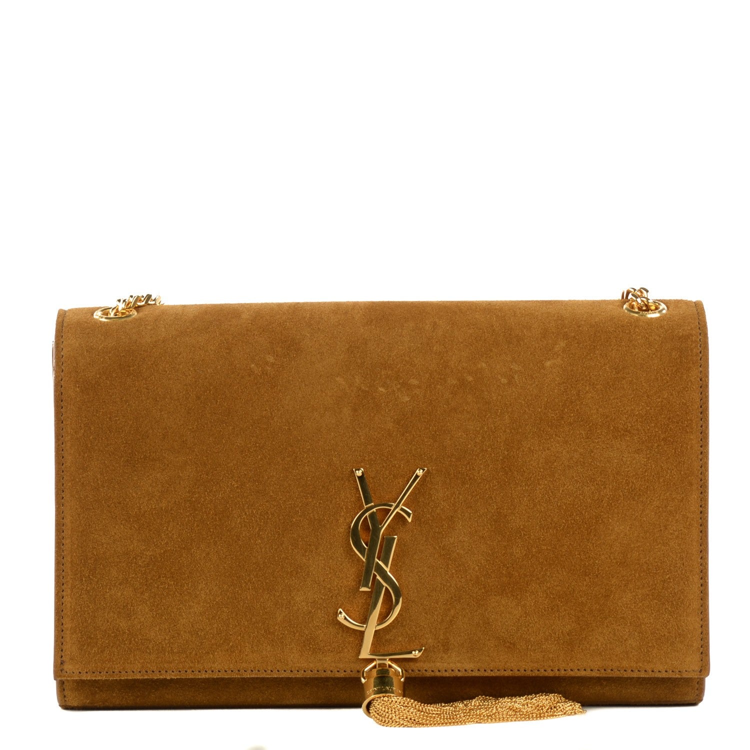 Saint Laurent Suede Medium Classic Monogram Kate Tassel Satchel Light Ochre 1 of 8