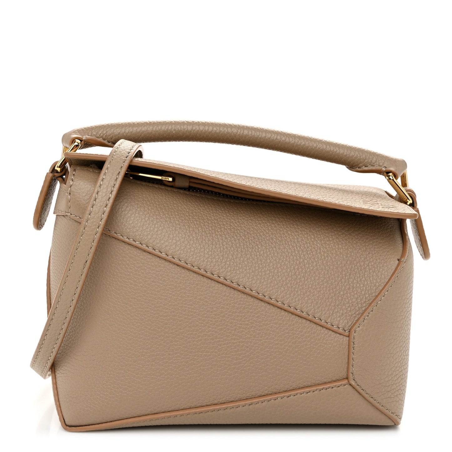 Calfskin Mini Puzzle Edge Bag Sand Mink