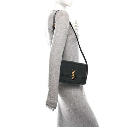 Saint Laurent Box Calfskin Monogram Medium Solferino Satchel Black 2 of 10