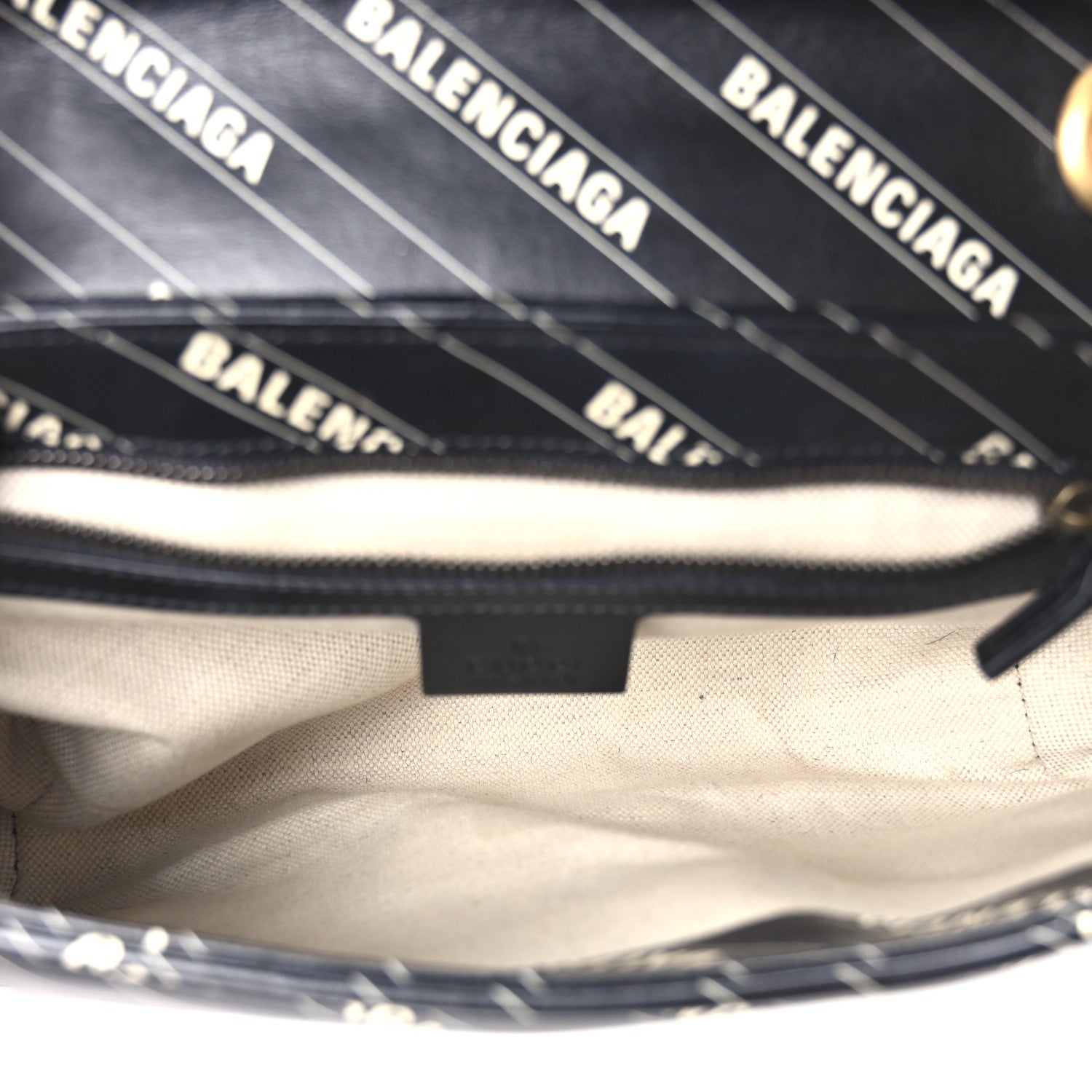 Gucci X BALENCIAGA Calfskin Matelasse Logo Print Small GG Marmont Shoulder Bag Black 5 of 11