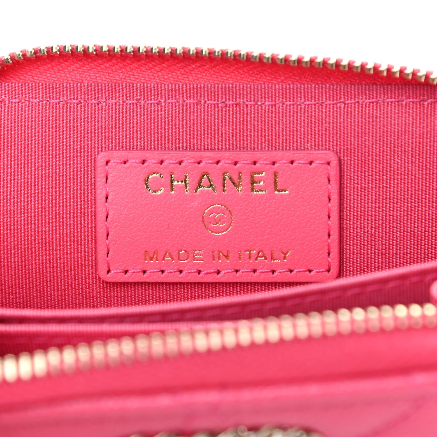 Caviar Quilted French New Wave Zip Coin Purse Pink