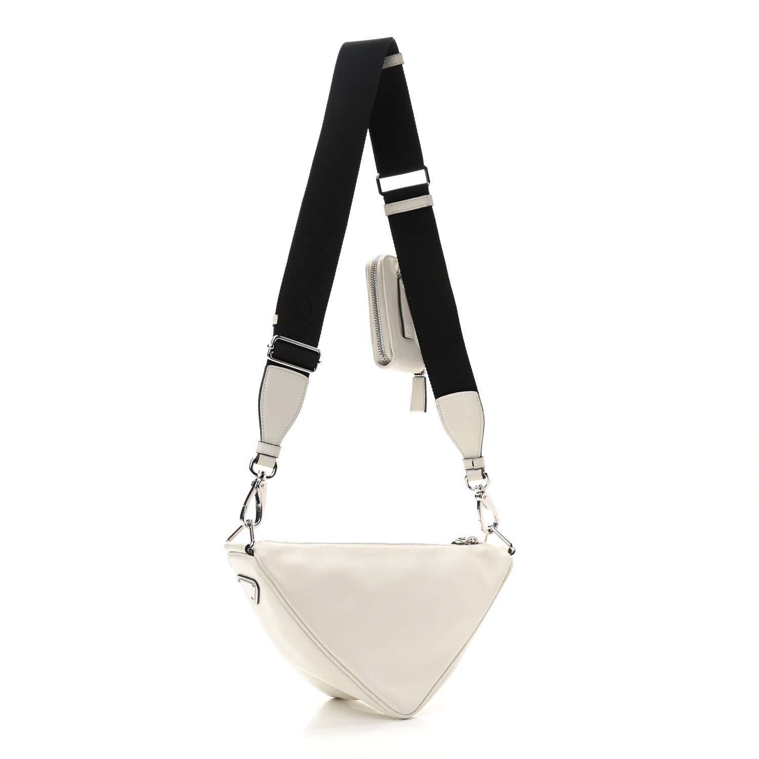Prada Grace Lux Triangle Shoulder Bag White 4 of 11