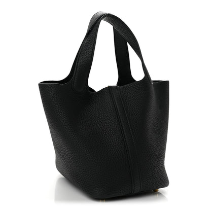 Hermes Taurillon Clemence Picotin Lock 18 PM Black 3 of 13
