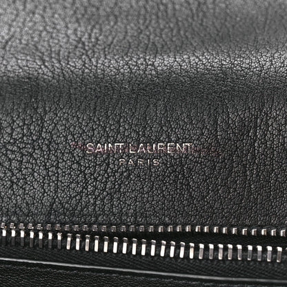 Saint Laurent Sheepskin Matelasse Chevron Monogram Medium College Bag Black 6 of 11
