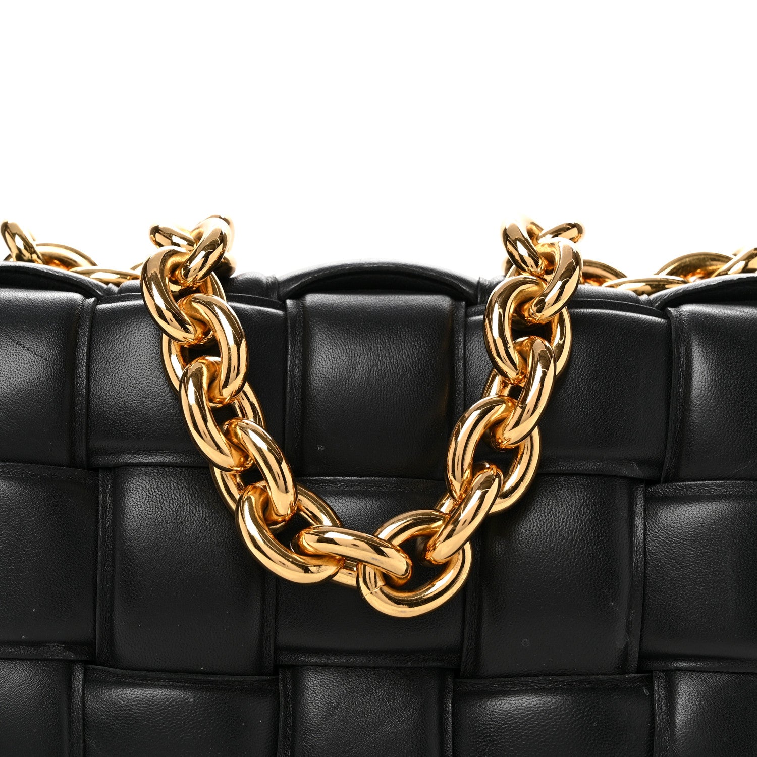 Bottega Veneta Lambskin Maxi Intreccio Padded Chain Cassette Crossbody Bag Black 7 of 11