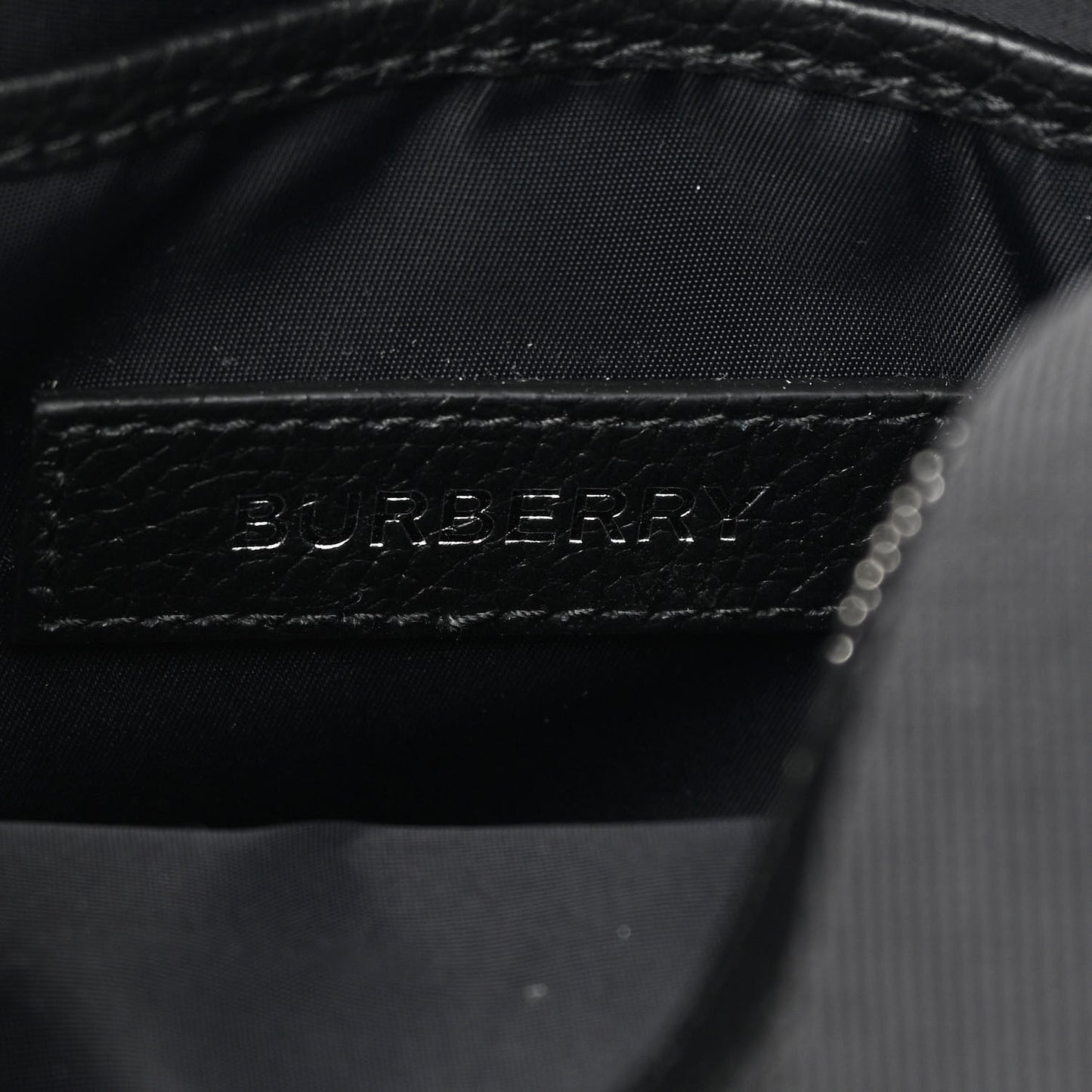 Pebbled Calfskin Logo Embossed Thornton Messenger Bag Black