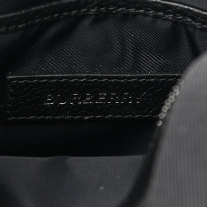 Burberry Pebbled Calfskin Logo Embossed Thornton Messenger Bag Black 6 of 11