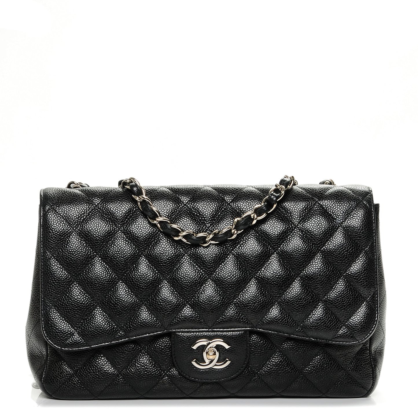 Caviar Quilted Jumbo Single Flap Black