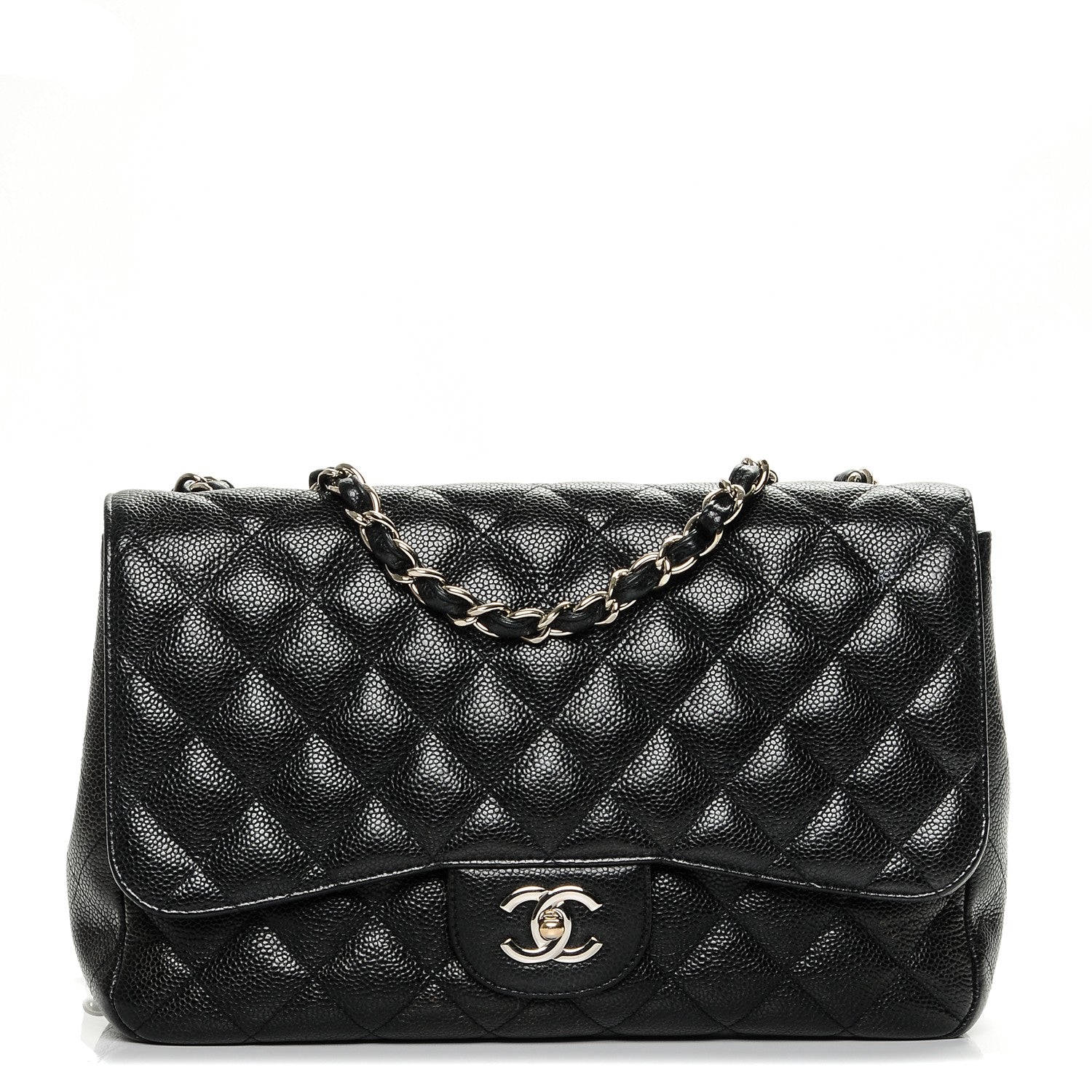 Chanel Caviar Quilted Jumbo Single Flap Black 1 of 7