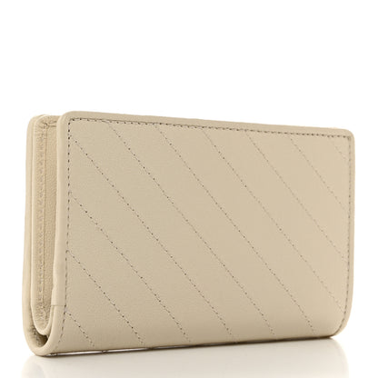 Gucci Sakai Be Green Calfskin Diagonal Stitched Blondie Travel Wallet Mystic White 3 of 9