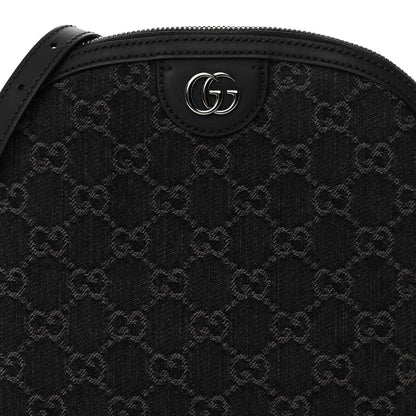Gucci Denim Cuoio Harness GG Monogram Small Ophidia Dome Shoulder Bag Black Medium Grey 6 of 9