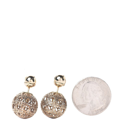 Christian Dior Cannage Mise En Dior Tribal Earrings Gold 2 of 4