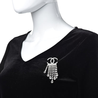 Chanel Crystal Fringe CC Brooch Silver 2 of 4