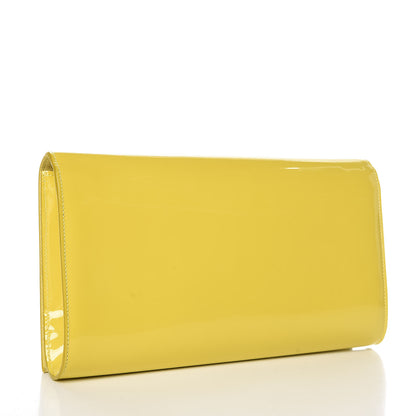 Saint Laurent Patent Calfskin Monogram Large Belle De Jour Clutch Yellow 3 of 7