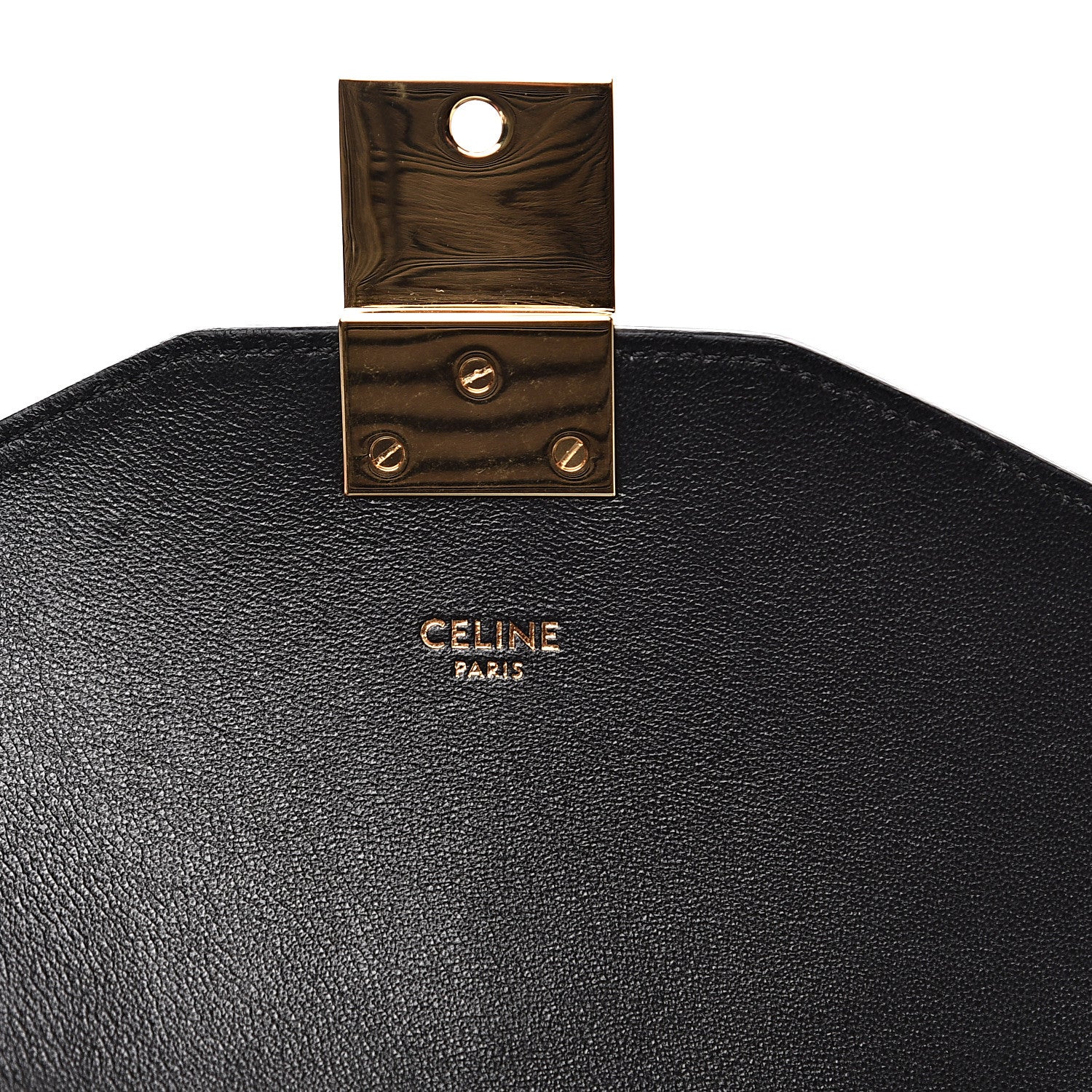 Celine Shiny Calfskin Stripes Small C Bag Black 5 of 8