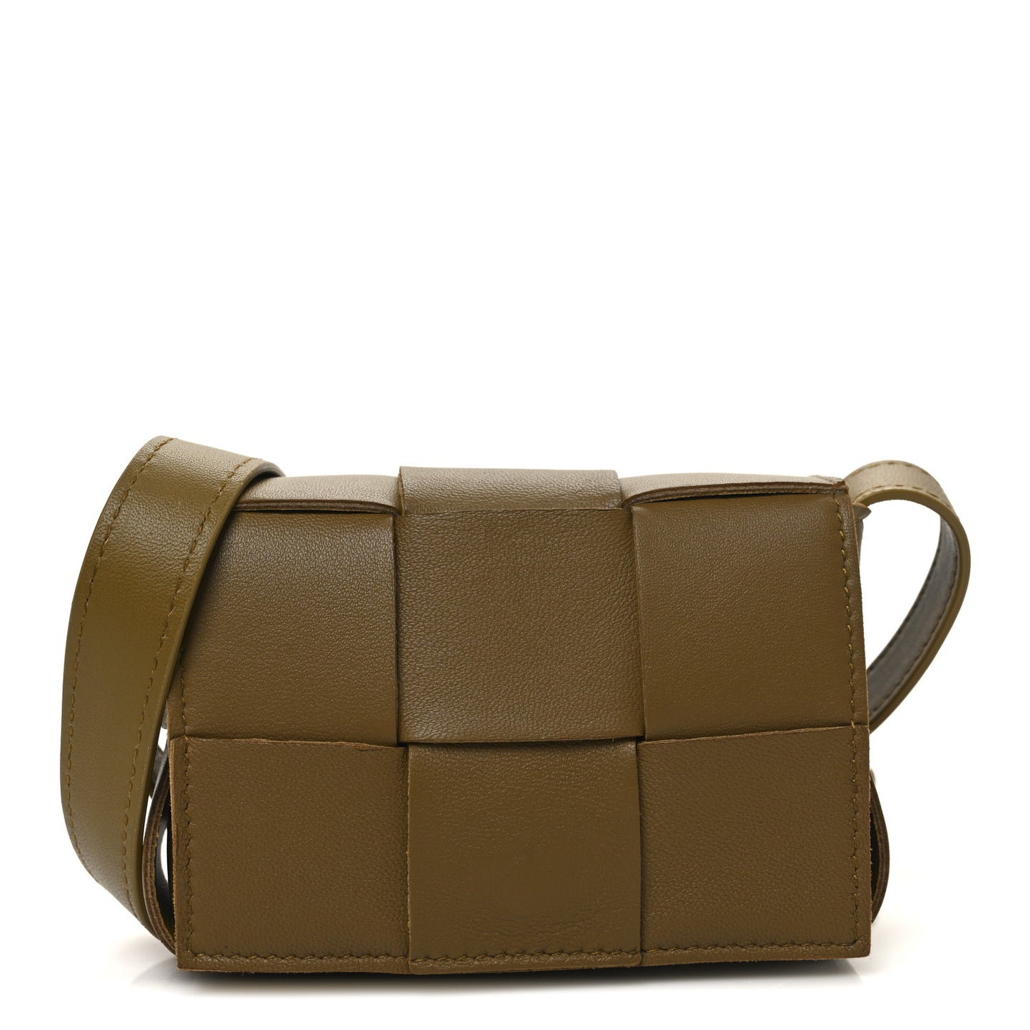 Lambskin Maxi Intrecciato Extra Mini Cassette Crossbody Bag Acorn