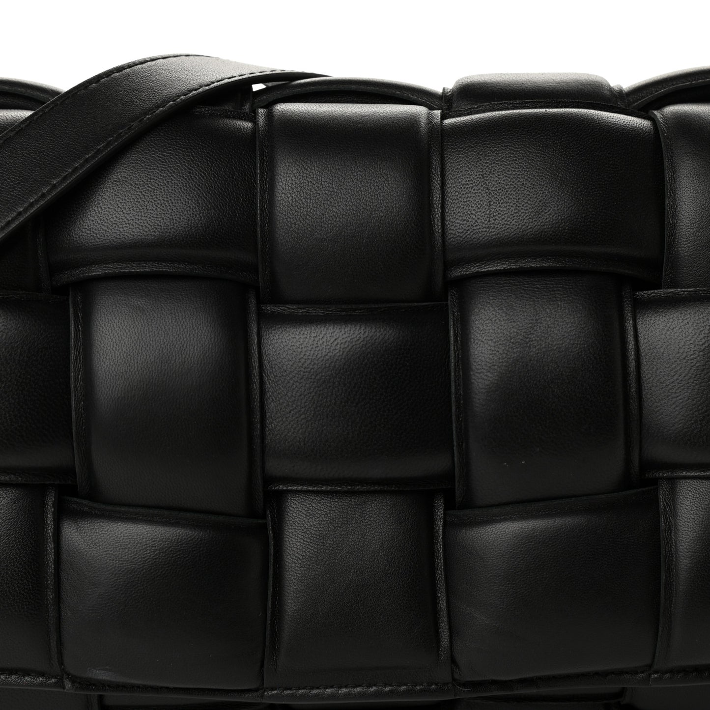 Nappa Maxi Intreccio Padded Cassette Crossbody Bag Black