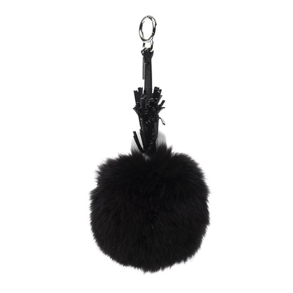 Fendi Fox Fur Shiny Nappa Bi-Color Super Karlito Pom Pom Bag Charm Moro Rosso Chiaro 3 of 5