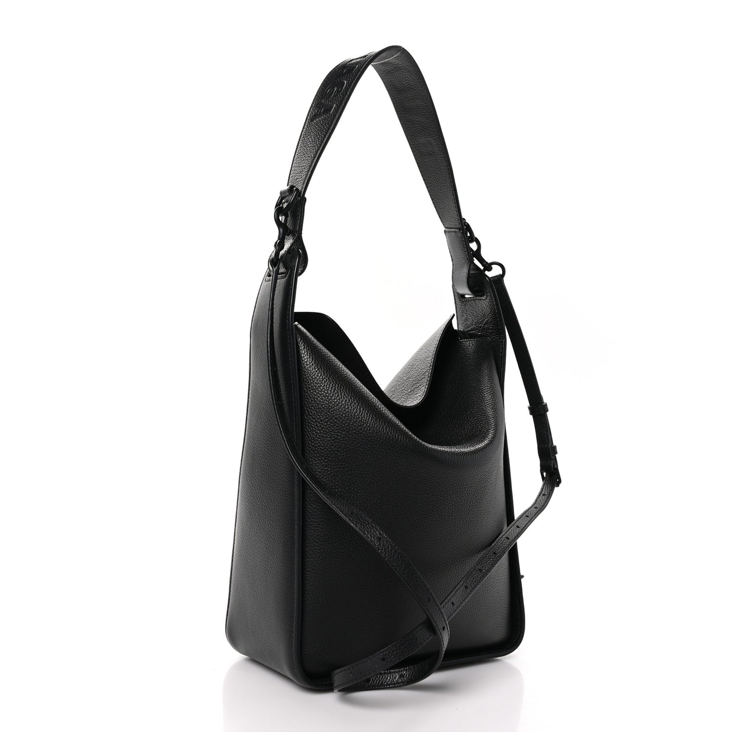 Calfskin Logo Embossed Small Tool 2.0 North-South Tote Black