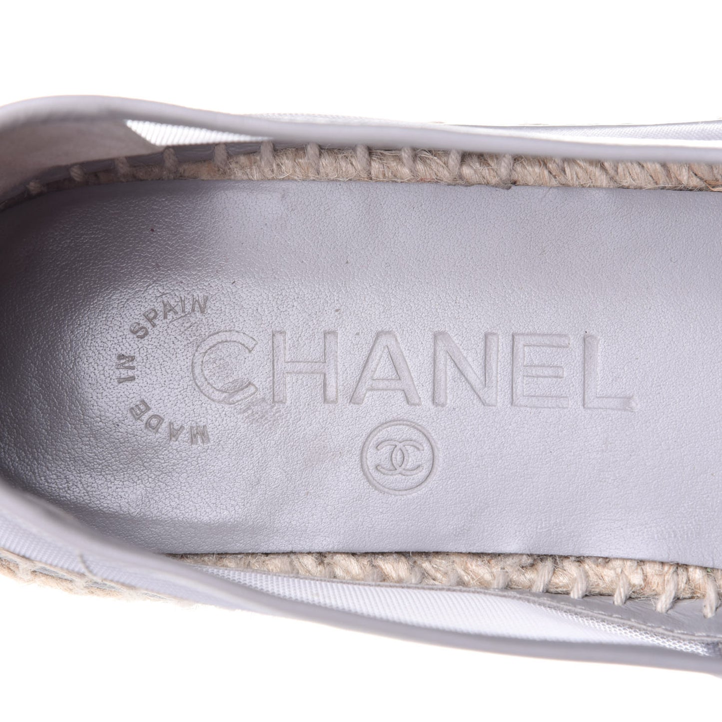 Mesh Grosgrain CC Espadrilles 37 Grey