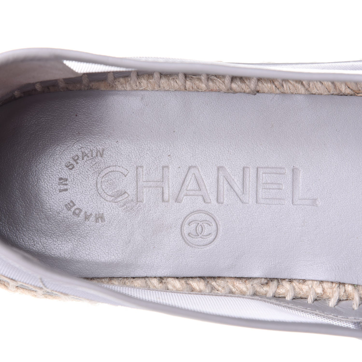 Chanel Mesh Grosgrain CC Espadrilles 37 Grey 9 of 9