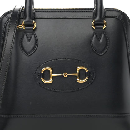 Gucci Boarded Plutone Calfskin Small Horsebit 1955 Top Handle Bag Black 8 of 15