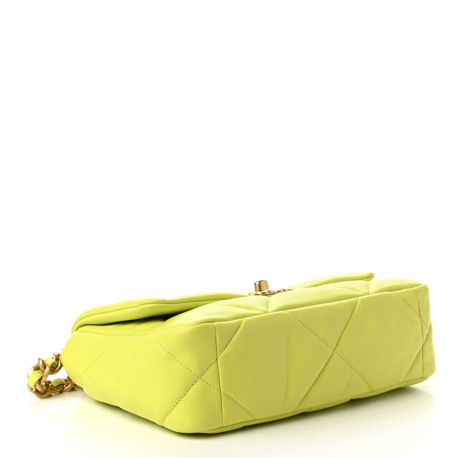 Chanel Lambskin Quilted Medium Chanel 19 Flap Neon Yellow 4 of 10