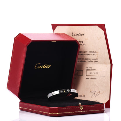 Cartier 18K White Gold 1 Diamond LOVE Cuff Bracelet 17 5 of 5