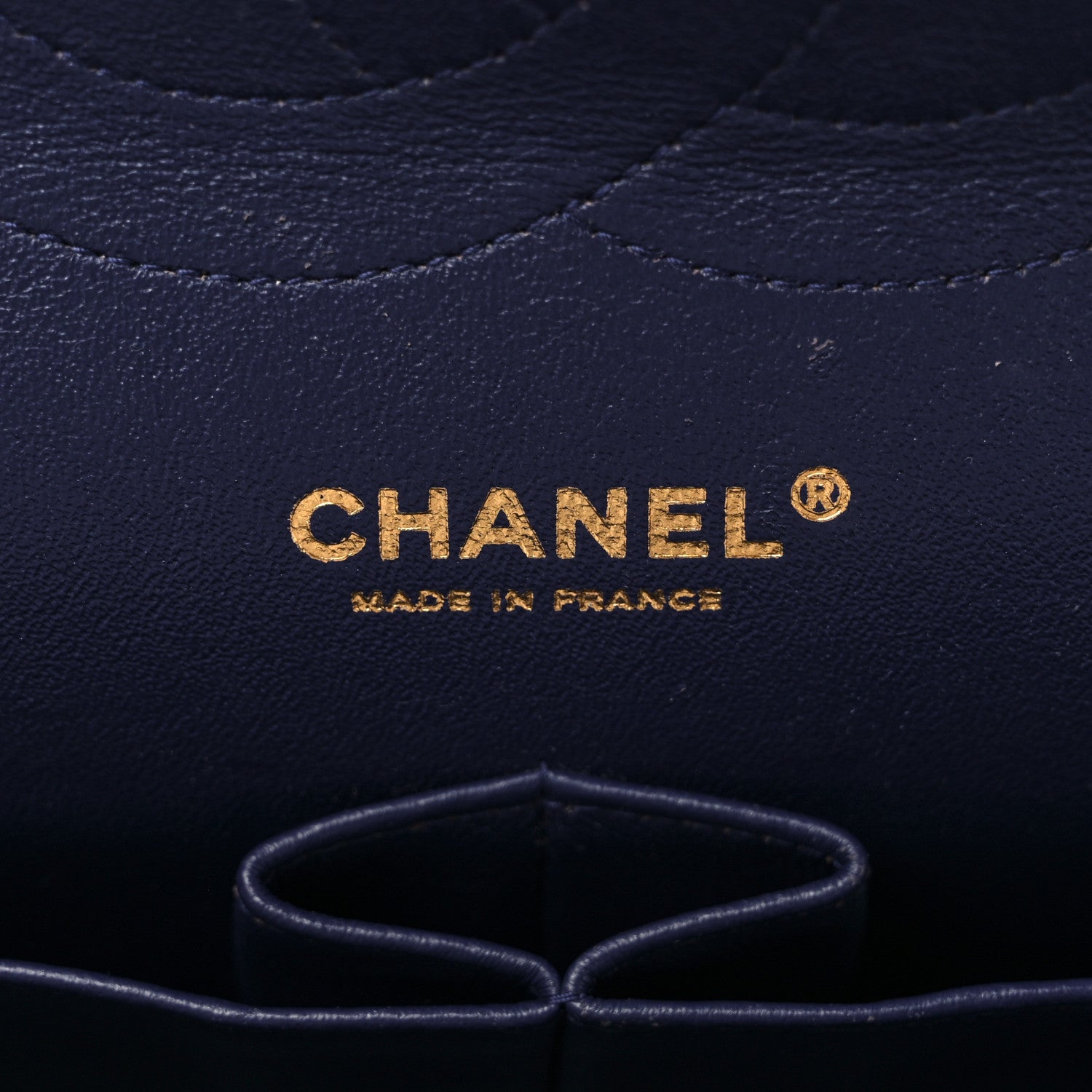 Chanel Lambskin Chevron Quilted Jumbo Double Flap Navy Blue 5 of 8