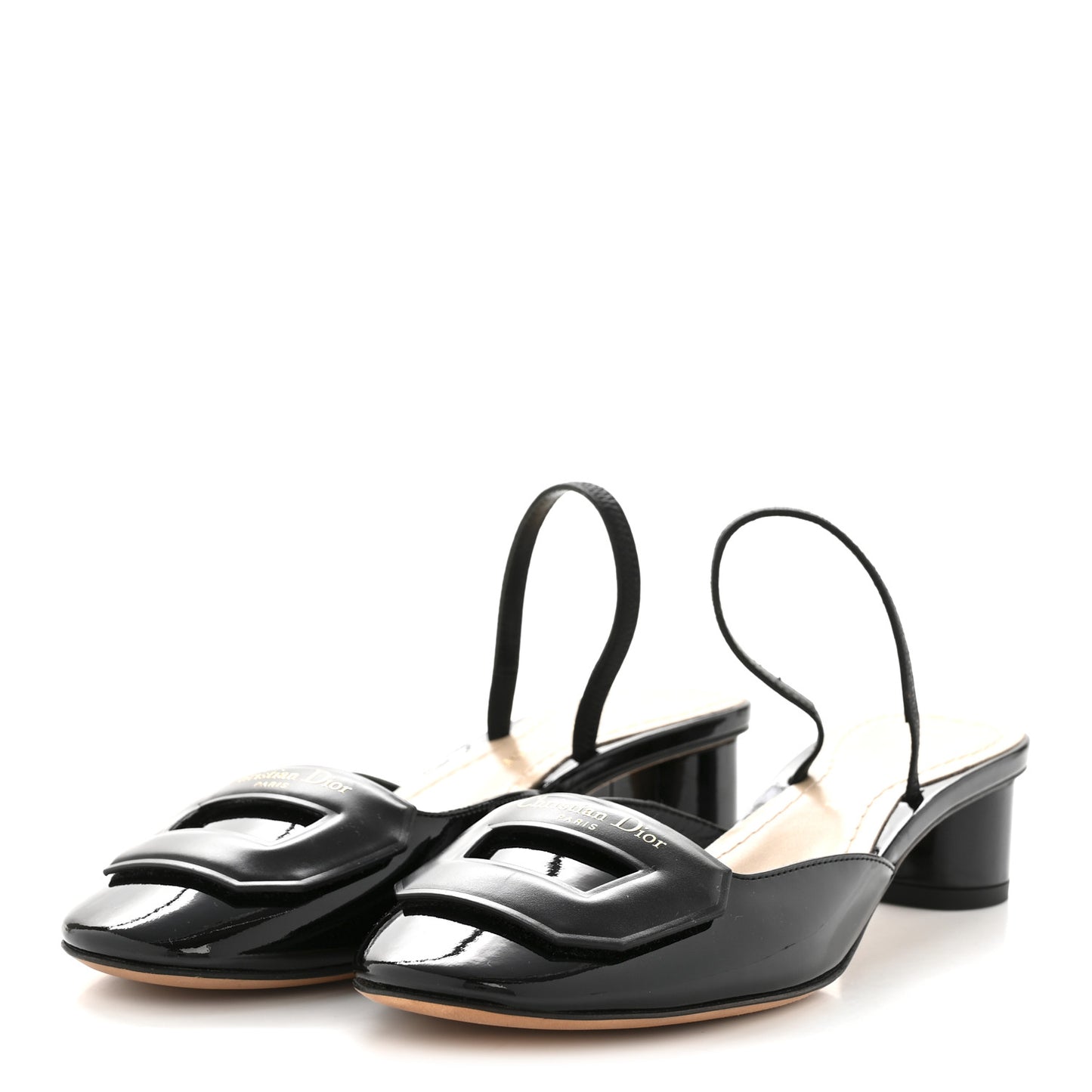 Patent Dior Day Slingback 35mm Pumps 35.5 Black