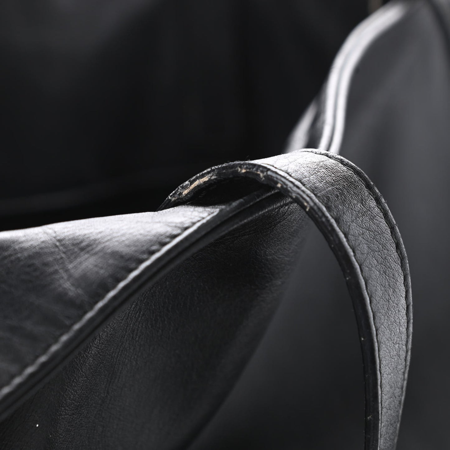 Calfskin Suede Reversible East West Shopper Tote Black
