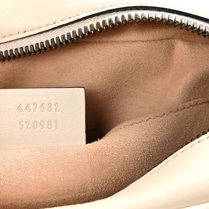 Gucci Calfskin Matelasse Small GG Marmont Chain Shoulder Bag White 7 of 10