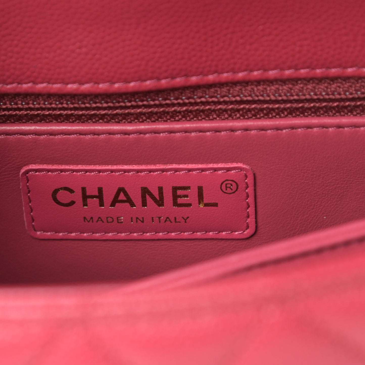 Caviar Quilted Mini Coco Handle Flap Dark Pink