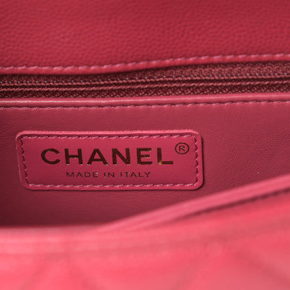 Chanel Caviar Quilted Mini Coco Handle Flap Dark Pink 6 of 11