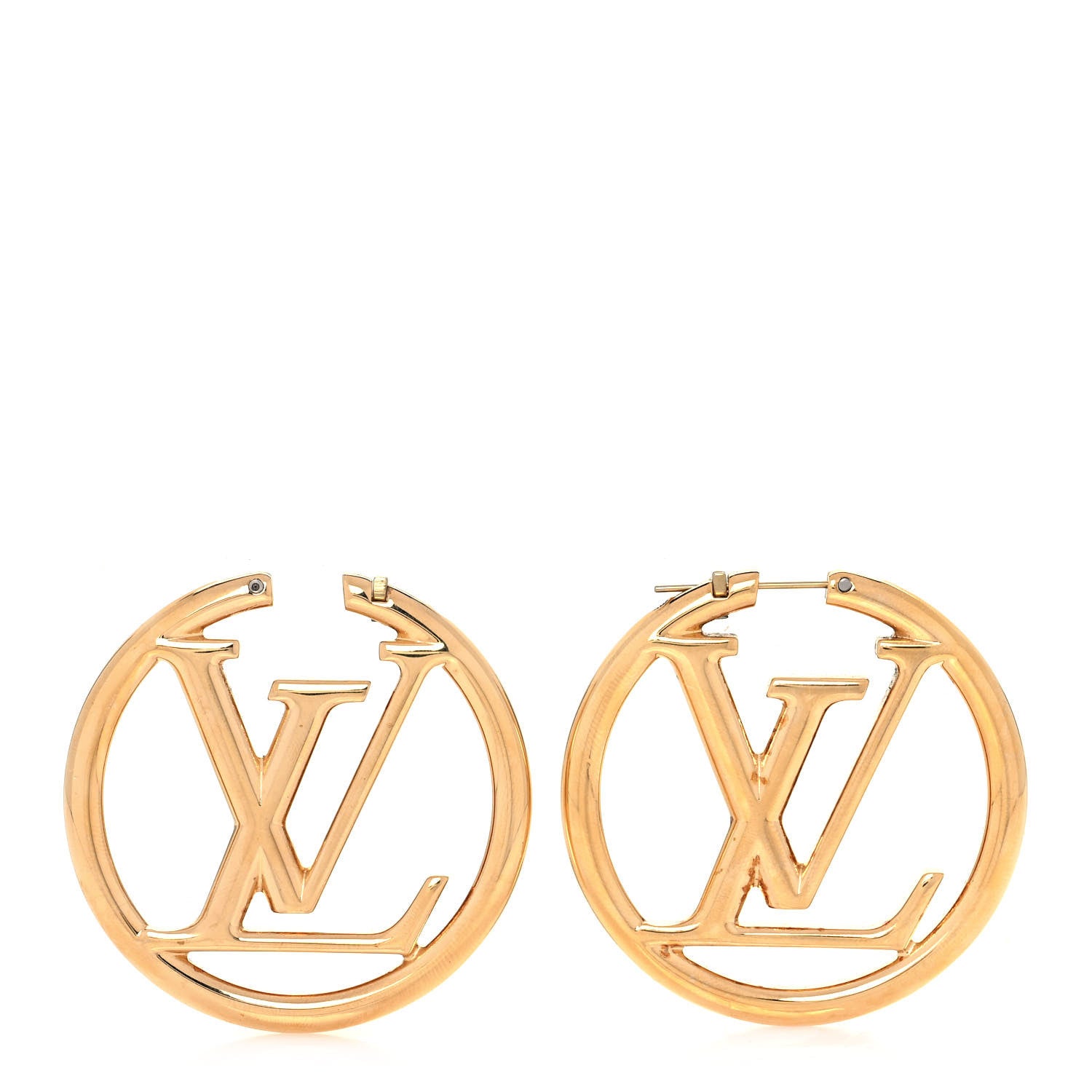 Louis Vuitton Metal Louise Hoop Earrings Gold 1 of 7