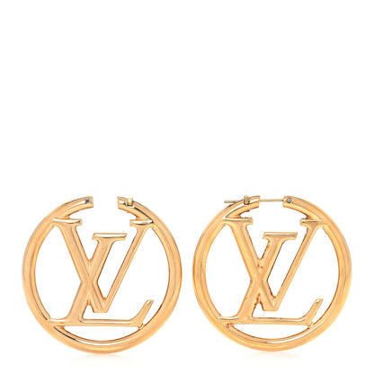 Louis Vuitton Metal Louise Hoop Earrings Gold 1 of 7