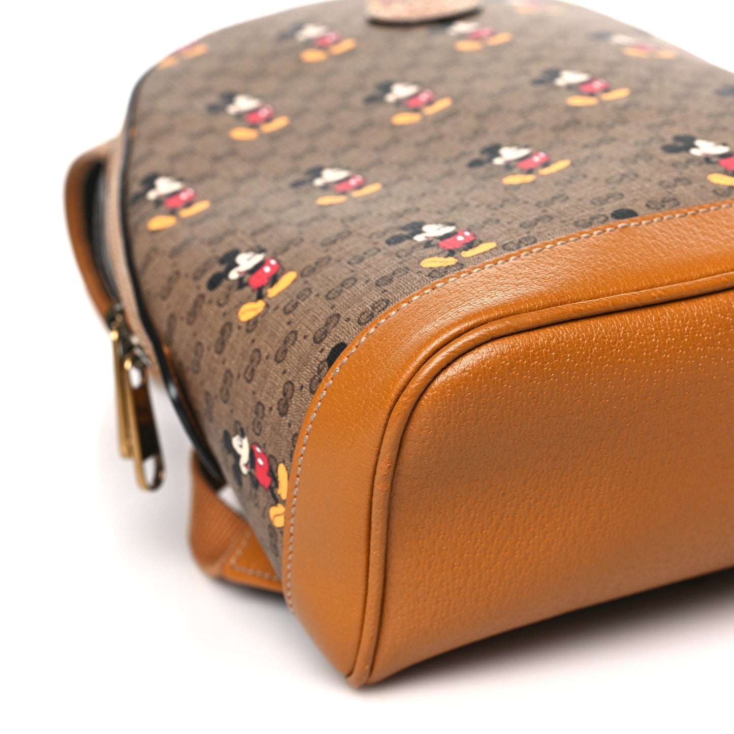 X DISNEY Mini Vintage GG Supreme Monogram Mickey Mouse Small Dome Backpack Beige Vintage Sun Oil