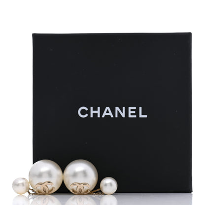 Chanel Pearl CC Chain Drop Earrings Gold 5 of 5