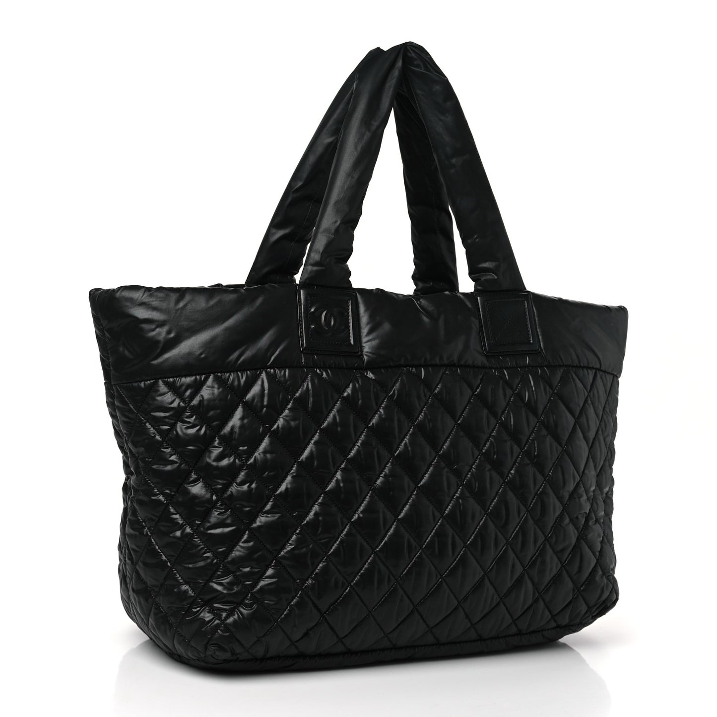 Nylon Quilted Large Coco Cocoon Tote Black